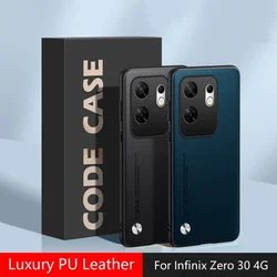 Dla Infinix Zero 30 4G Zwykłe etui na telefon ze skóry PU Dla Infinix Zero 30 5G Matte Cover Silicone Shockproof Soft Edge Back Cover