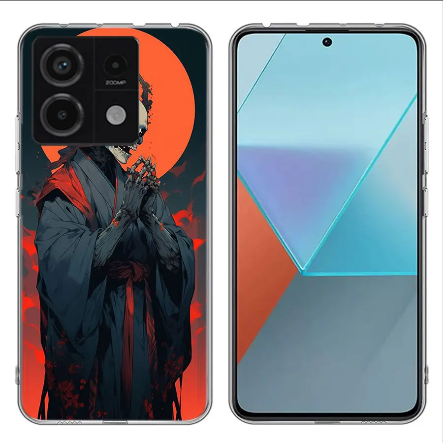 Divine Death Clear Phone Case For Xiaomi Redmi Note 11 11S 11T 11E 10 10S 9 9S 9T 8 8T Pro 7 K70 K60 K20 TPU Pattern Soft Fundas