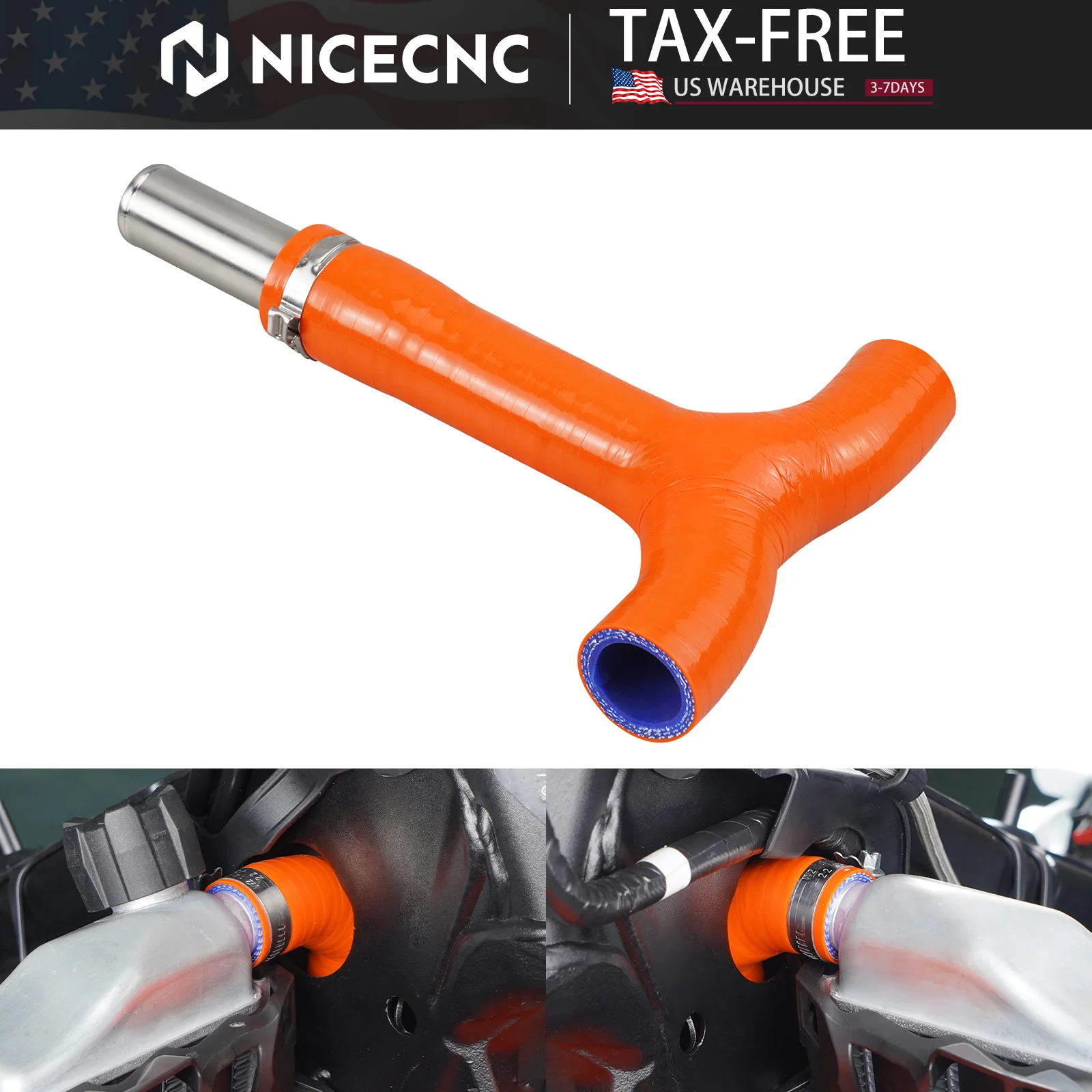 

NICECNC For KTM EXC 300 EXCF 350 SX 125 SXF 450 2024 210MM Frame T-Piece Radiator Hose For Husqvarna TE 300 FE 450 GasGas EC 300