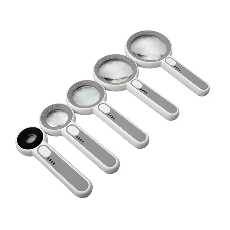 Magnifying Glass Handheld Magnifier 21/37/50/65/75mm Lens Diameter for Reading