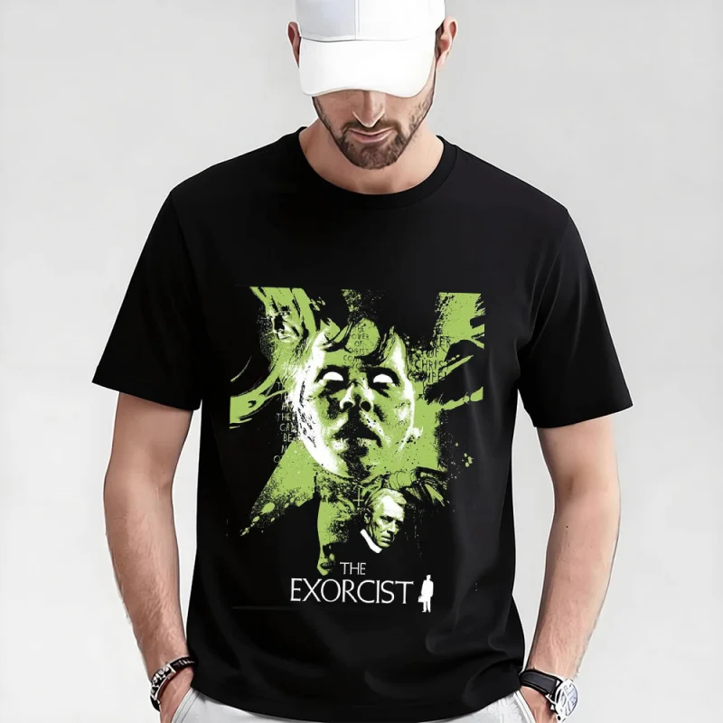 

Retro Horror Movie The Exorcist 0317 Sacry Halloween Gift t shirt Supernatural Darkness World Graphic Clothes Large size Tops