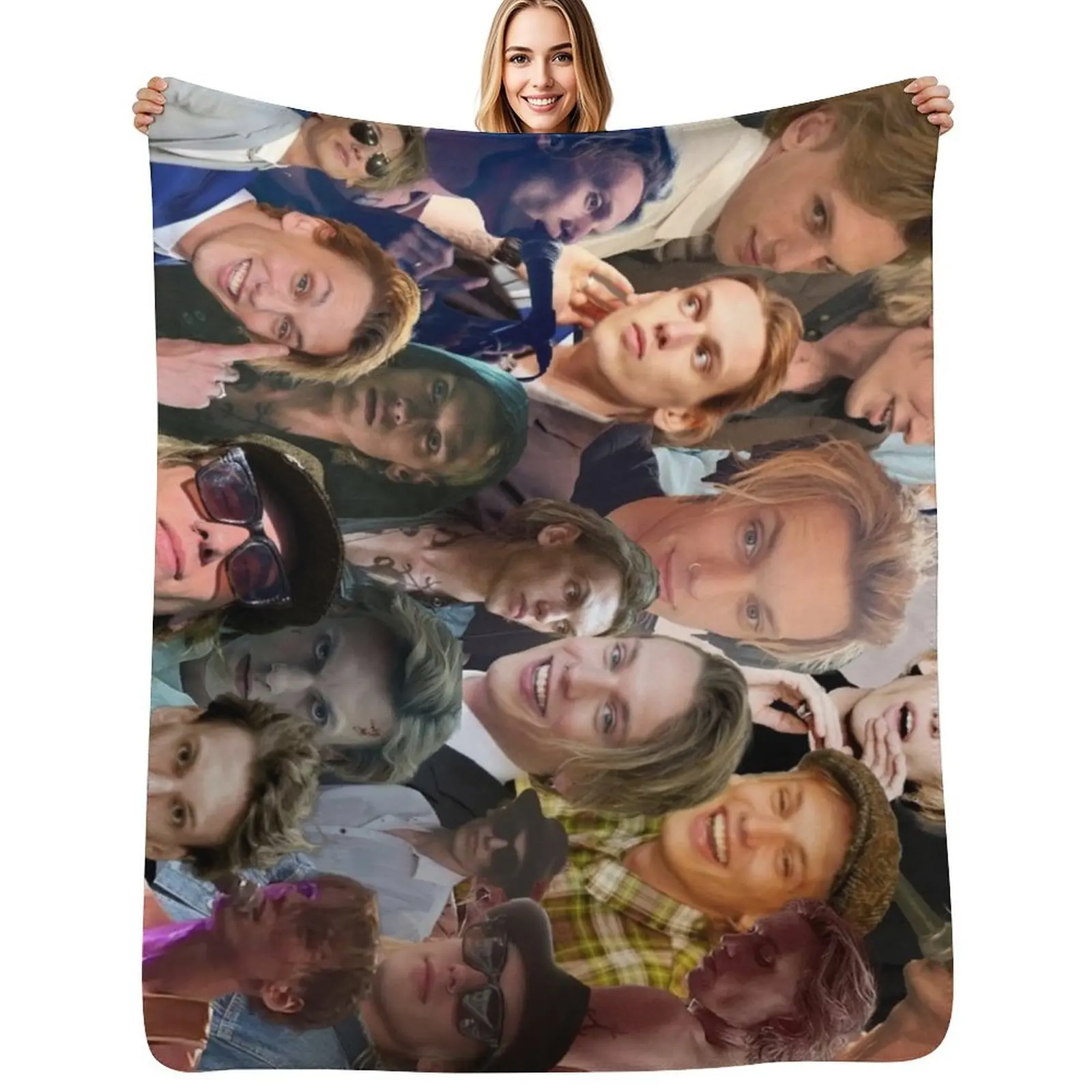 

Jamie Campbell Bower Photo Collage Throw Blanket funny gift Vintage Decorative Beds for babies Blankets