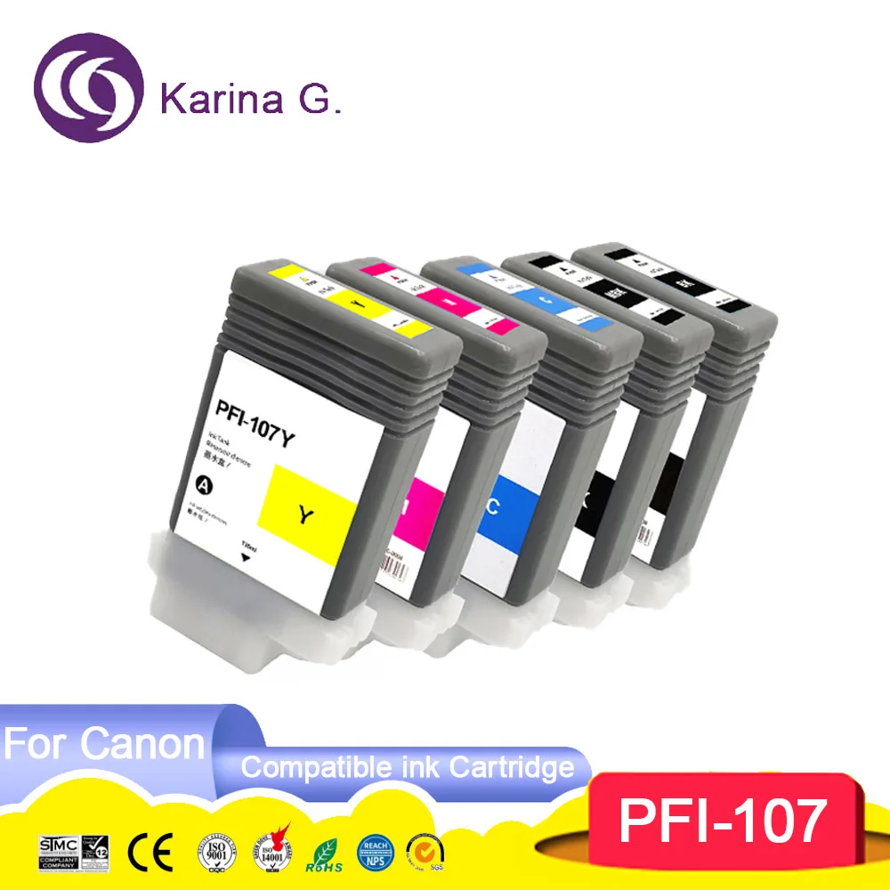 Premium PFI 107 Color Compatible Ink Jet cartridge for PFI107  PFI-107 for canon IPF670 IPF680 IPF685 IPF780 IPF785 Printer