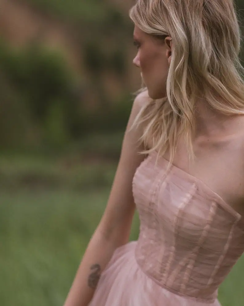 Румяное корсетное свадебное платье А-силуэта, романтическое свадебное платье, тюлевое платье, свадебное платье, вечерние платья, простое свадебное платье