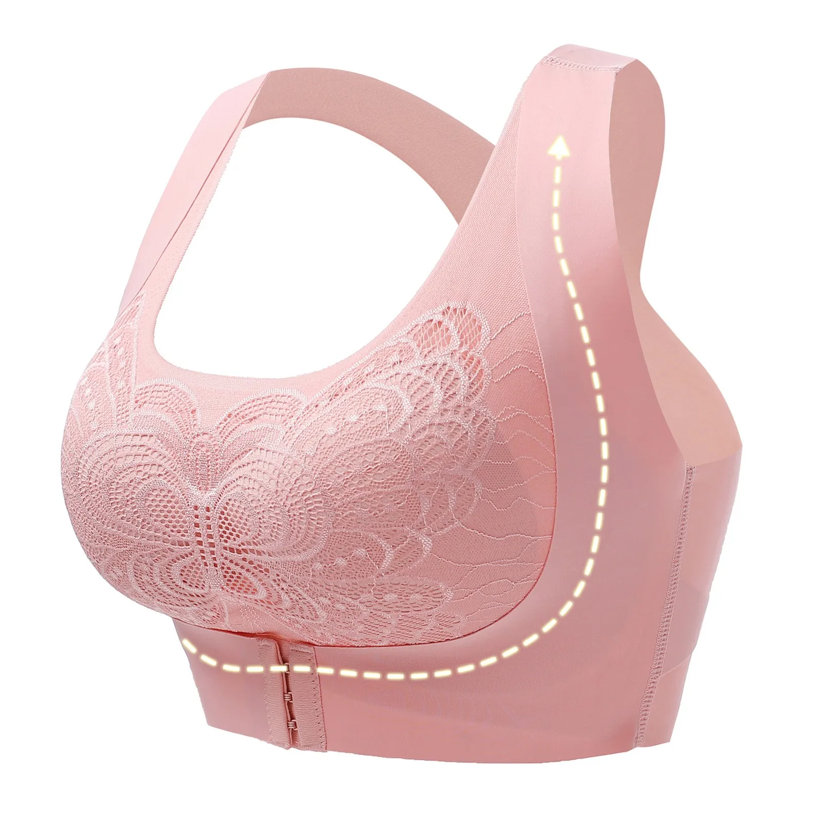 Women's Traceless Bra with Adjustable Straps Chest Pad for Posture for Active for Women Women Bra Nylon Spandex Comfortable