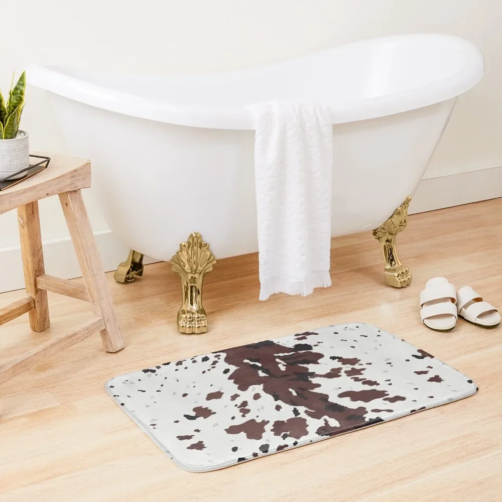 

Texas Longhorn Cow Hide Decorative Pattern Bath Mat Bath Carpet Carpet For Bath Showers Non-Slip Bathtub Mat