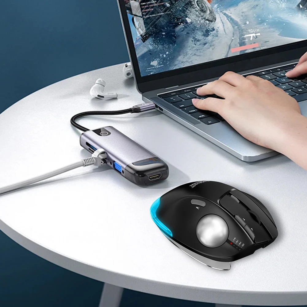 

Vertical Gaming Mouse 2.4G Optical Mouse 8 Buttons 4800DPI 5 Level DPI Adjustable for PC Computer Accessories