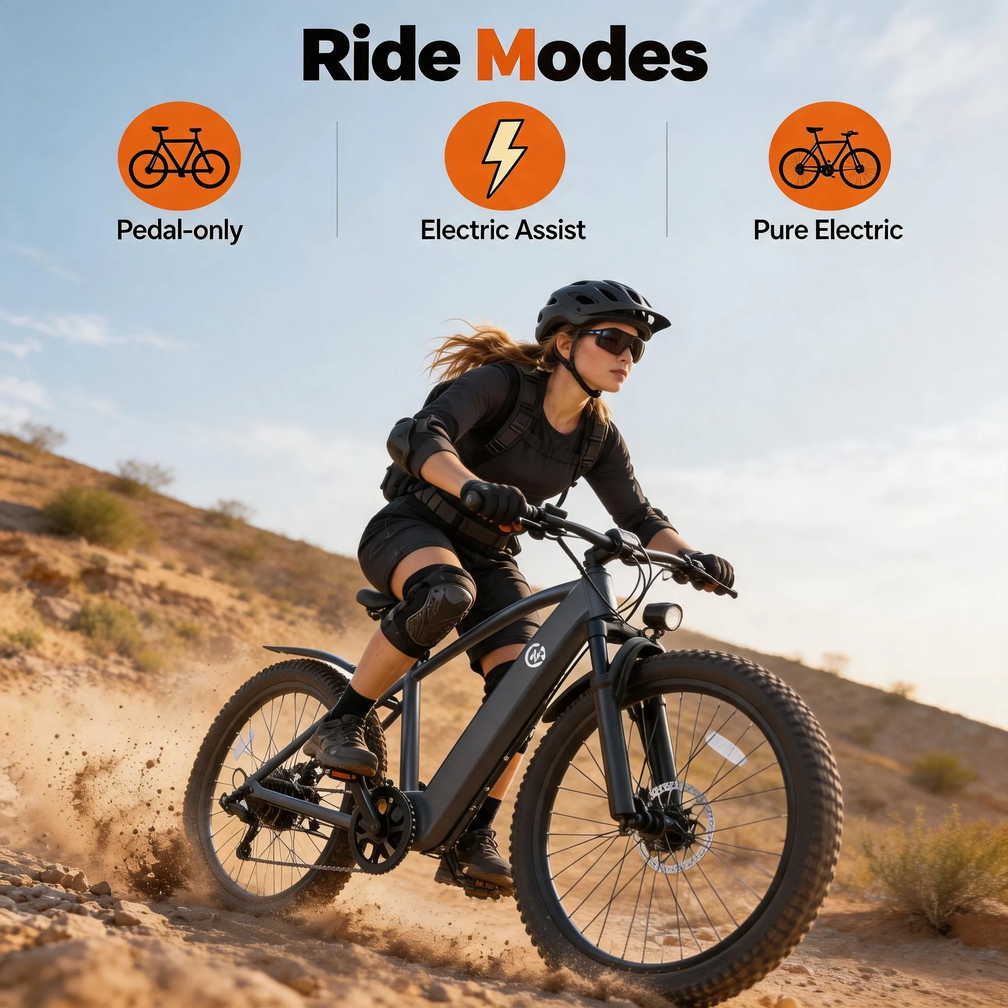 Rugged Adventure Off-Road Bicycle for Adults, 500W Powerful Motor Conquers Hilly & Muddy Ground, 24 Inch Puncture-Proof Tires Improve Off-Road Reliability, Reliable Dual Disc Brakes, Large 48V 10.4Ah Battery, Perfect Present for Outdoor Adventurers