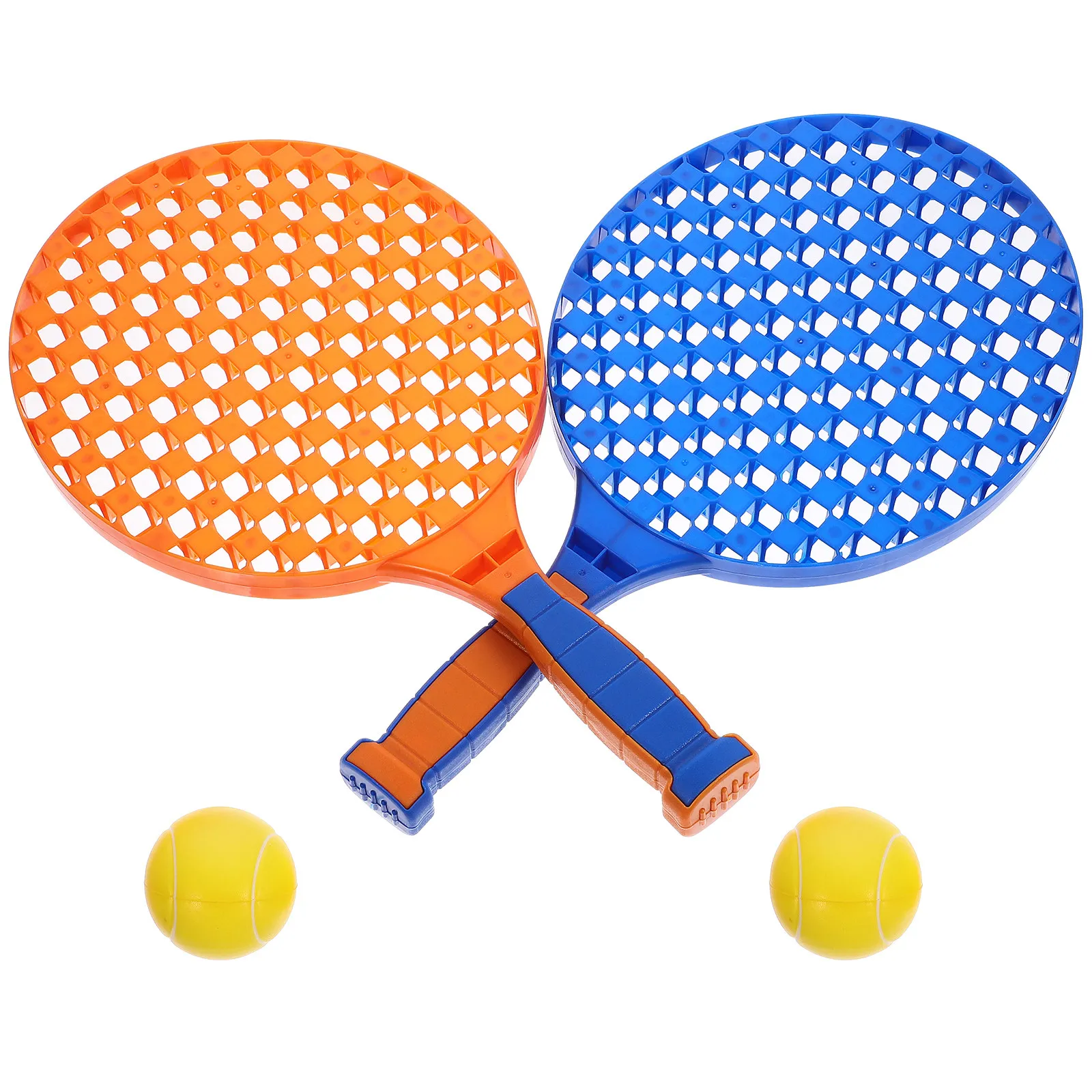 

1Set Badminton Racket for Kids Plastic Lightweight Ergonomic Handle Bright Color Design Body Coordination Development