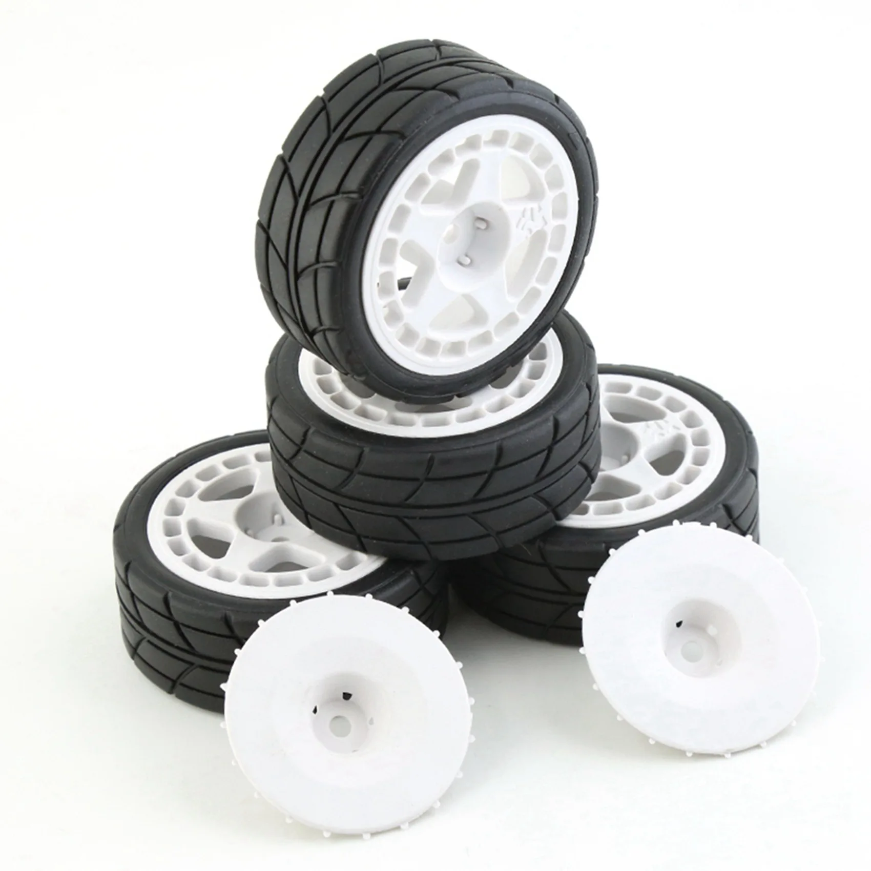 DELAM-8PCS 12 مللي متر عرافة 65 مللي متر المطاط الإطارات عجلة الإطارات ل Tamiya XV-01 TT-01 TT-02 LC سباق PTG-2 HPI WR8 HSP 1/10 RC سيارة ، 2