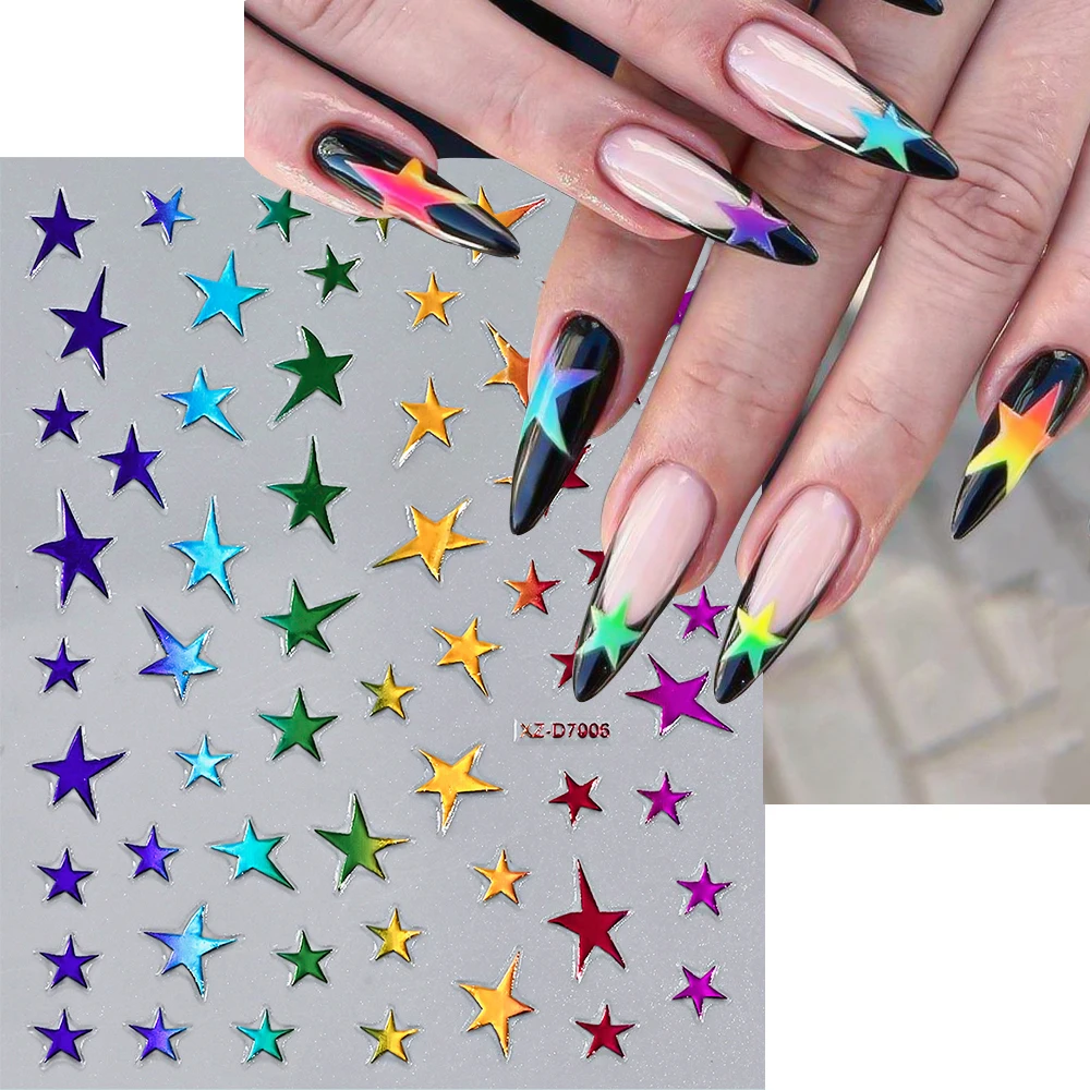 12 قطعة ثلاثية الأبعاد الليزر الذهب فريش لهب نمط ملصقات الأظافر الحب القلب مسمار الفن ملصقات DIY بها بنفسك النار لهب القلب خطوط مانيكير صائق #6