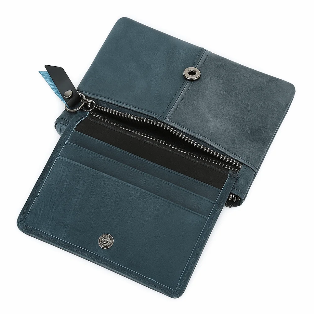 

Vintage Solid Color Real Leather Coin Purse Minimalist Multi Card Slot Short Wallet Multi-functional Small Card Holder Women