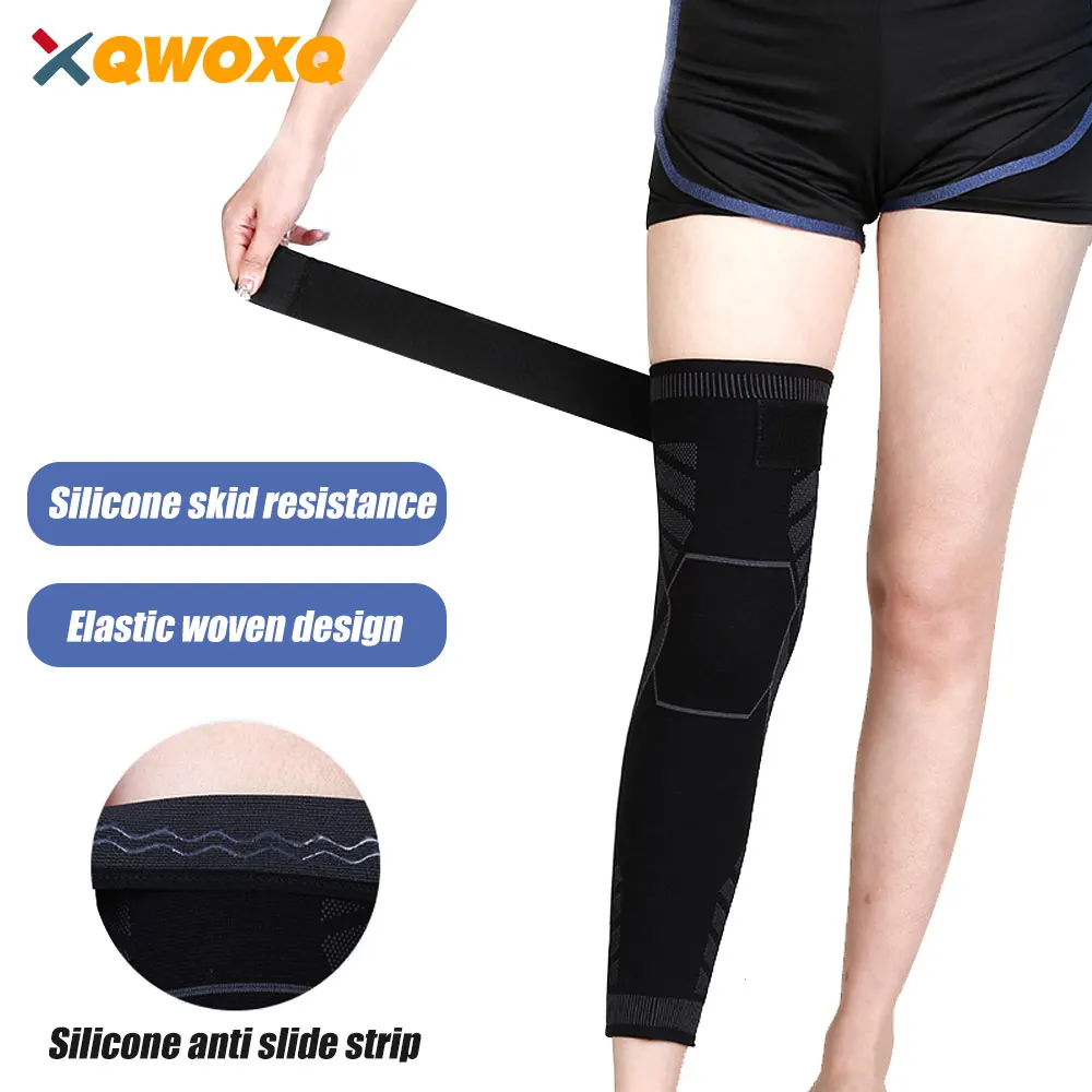 Long Leg Compression Sleeves Men Full Sleeve Knee Brace Support Protects Basketball Football Pain Relief Running Joint Arthritis