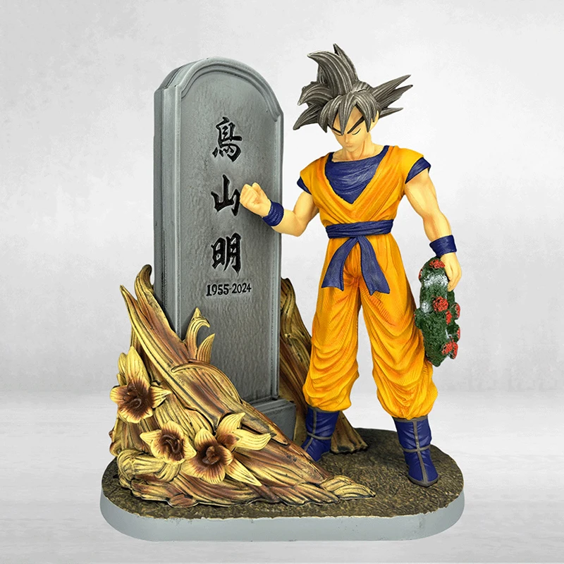 Dragon Ball Z Figure Goku Action Figure Goodbye Akira Toriyama Memorial Gravestone Collect Ornament Model Desk Decor Statue Gift