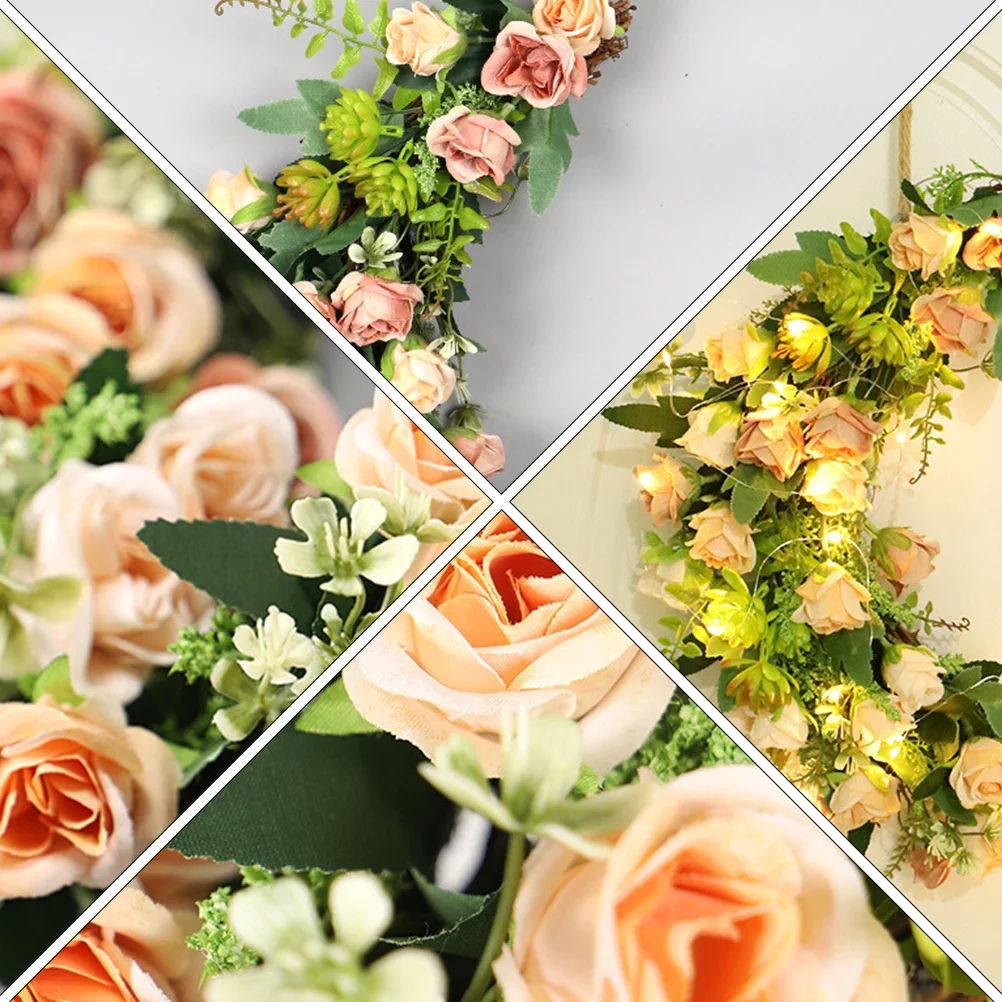 

1Pcs Artificial Rose Flower Vine Hanging Pendant for Wedding Balcony Garden Porch Party Decoration Flower Pendant