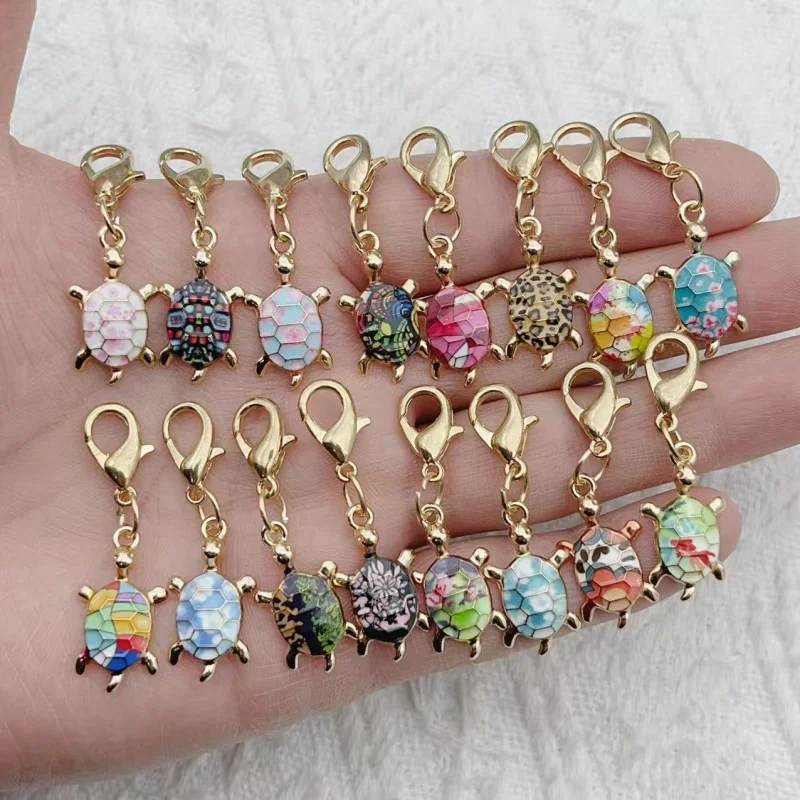 16pcs turtle keychain cute and fashionable suitable  decorating backpacks wallets handbags and casual shoes (mixed colors)