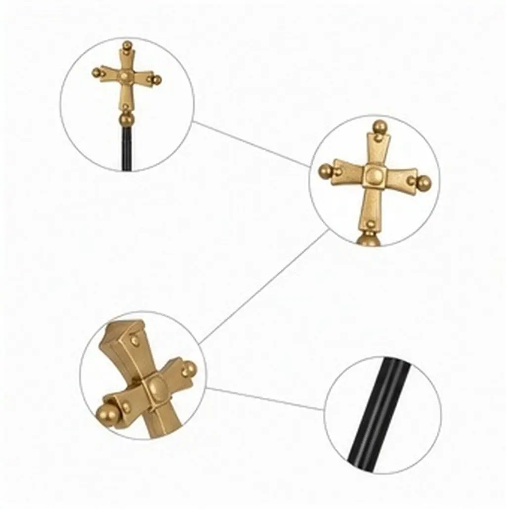 Plastic Cross Head Scepter Prop 54.7 Inch Detachable Wand Religious Costume Accessory Priest Cross Wand for Halloween Cosplay