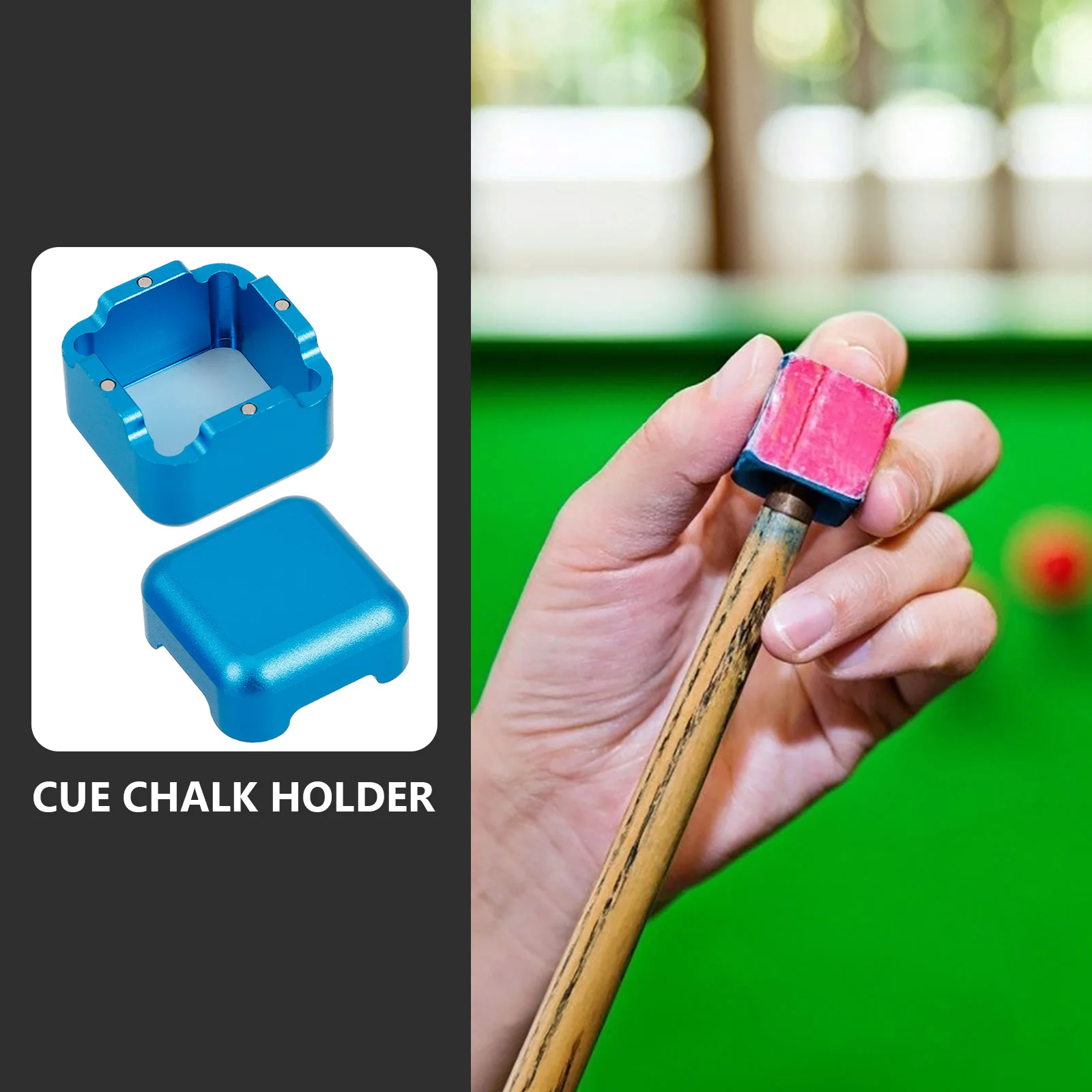 حامل الطباشير من الألومنيوم خفيف الوزن، مشبك معدني محمول، حامل ملحقات البلياردو والسنوكر، حامل الطباشير المحمول