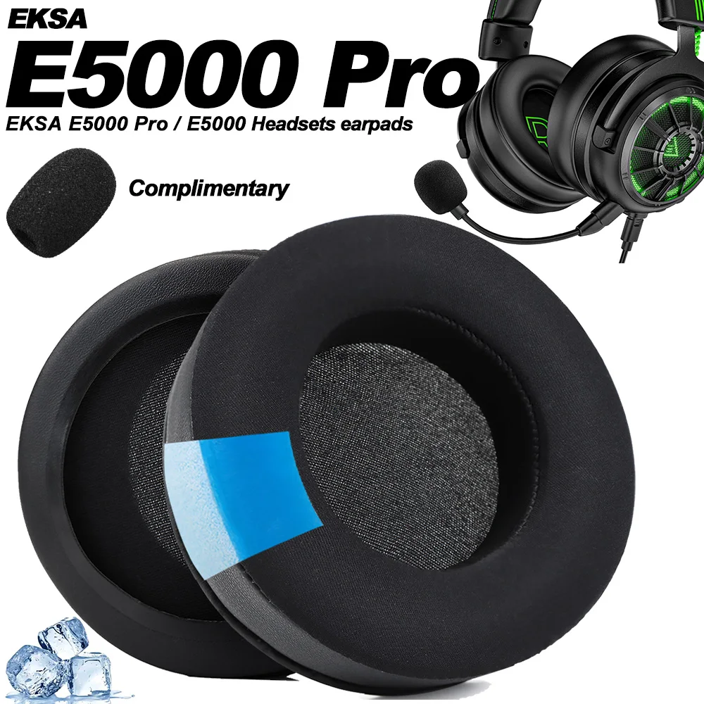 EKSA E5000 Pro / E5000 وسادات سماعات الأذن لاستبدال وسادات الأذن وسماعات الرأس من القماش الشبكي وأغطية الذاكرة الإسفنجية