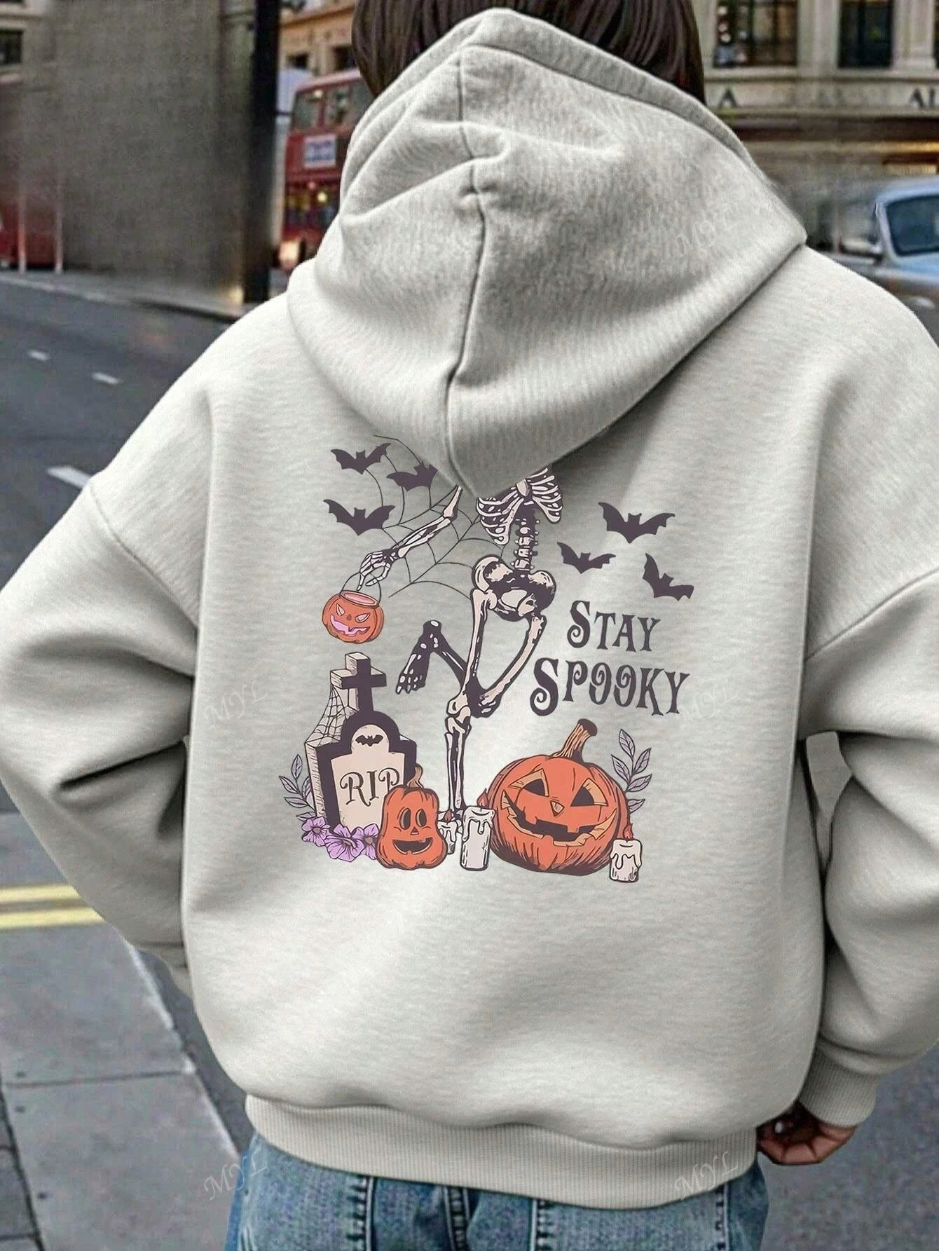

Halloween Spooky Pumpkin Skull Printed Graphic Hoodie Sweatshirt Oversized Autumn Men's Clothing Women Long Sleeve Sweater Tops