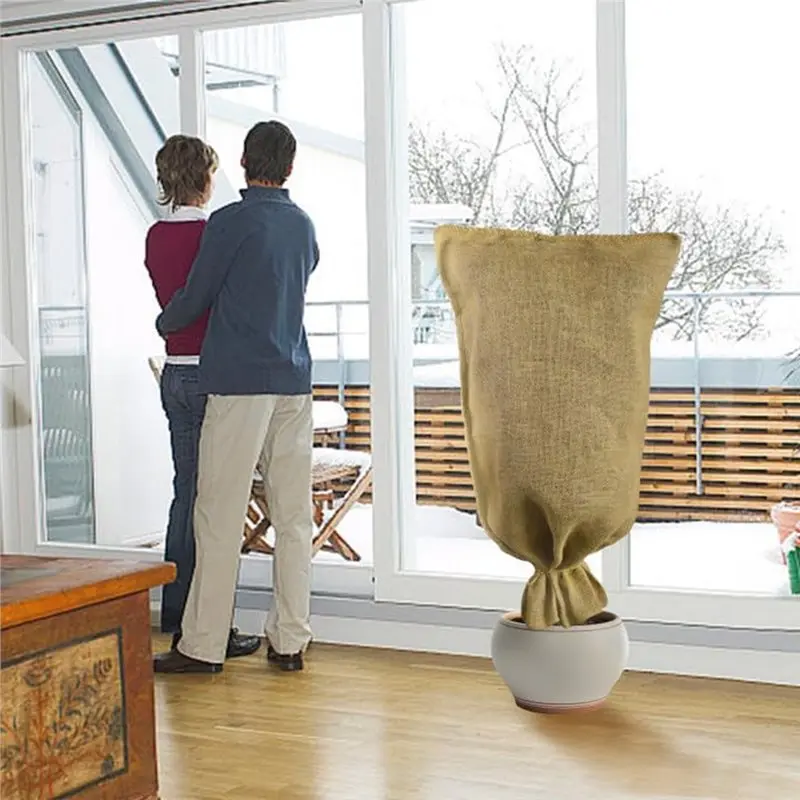 

24-Hour Delivery 3 Pack 40" X 24" Reusable Burlap Plant Covers-Winter Plant Cover Bags-Frost Cloth For Garden Tree Protection