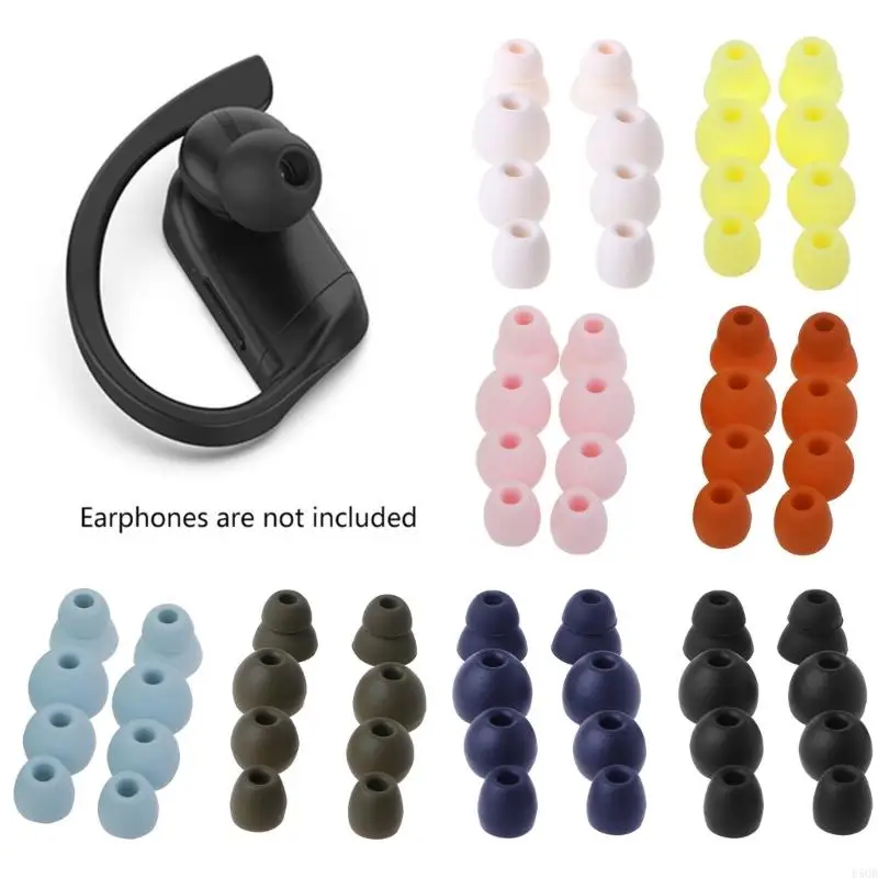 D5QB 4 Pairs Replacement Silicone EarBuds Headset Earbuds Replacement Eargel Headphnoe for -Powerbeats Earphones