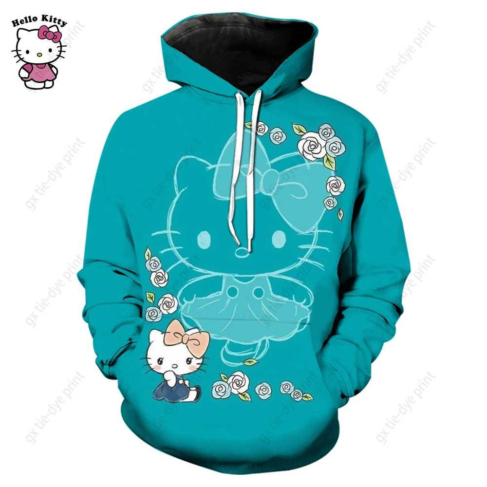 Hello Kitty Hoodies Men Women Hooded Pullover Sweatershirt Male Female Student Hip Hop Hoddie Sweatshirts