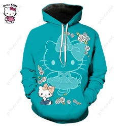 Hello Kitty Hoodies Men Women Hooded Pullover Sweatershirt Male Female Student Hip Hop Hoddie Sweatshirts