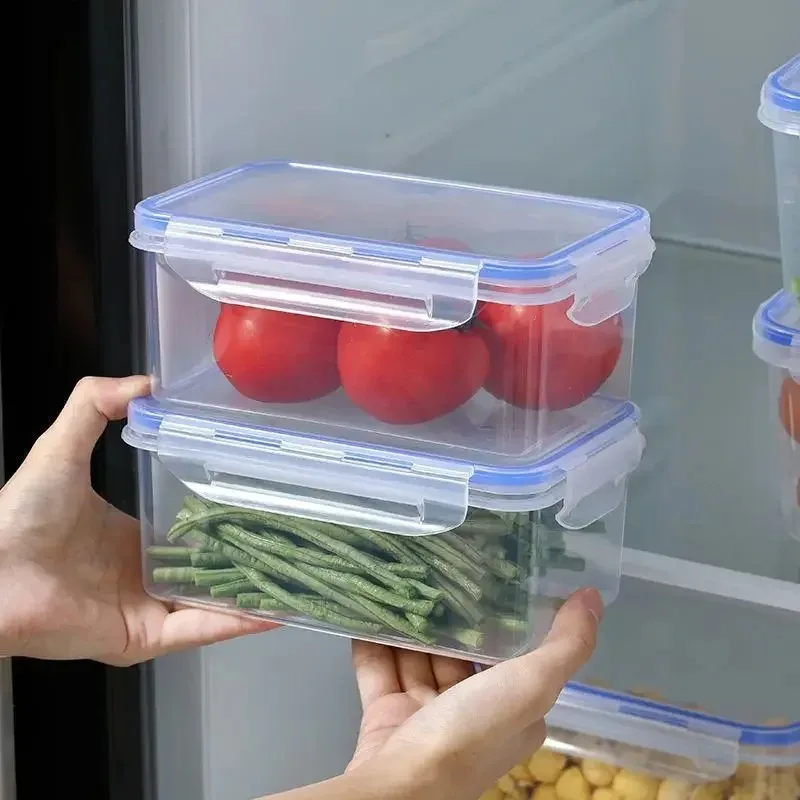 Aufbewahrungsbox, versiegelter rechteckiger Kühlschrankdeckel, knusprige, mikrowellenbeheizte Lunchbox aus Kunststoff mit Deckel