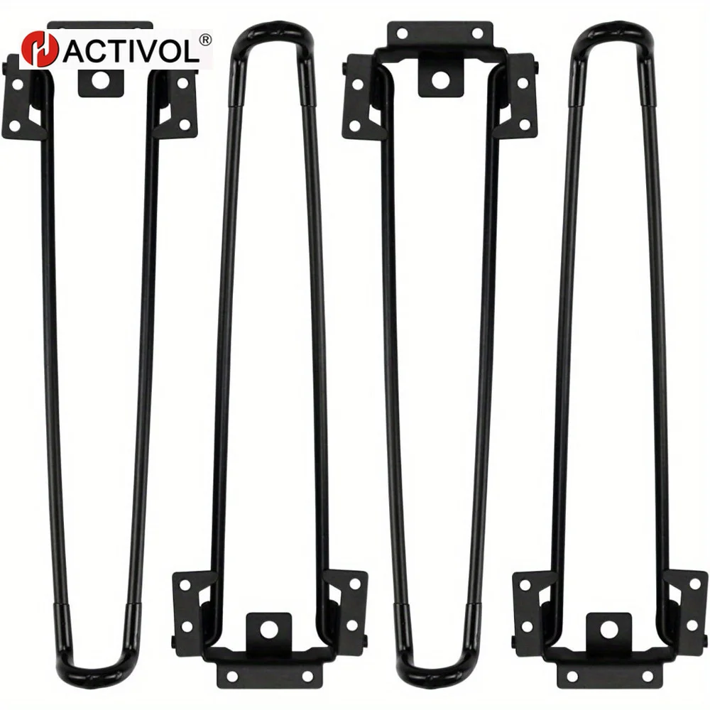 

4 Pieces Folding Hairpin Legs - Heavy Duty, Easy Install, Metal Furniture Legs for Height Adjustable Tables，Thicken durable