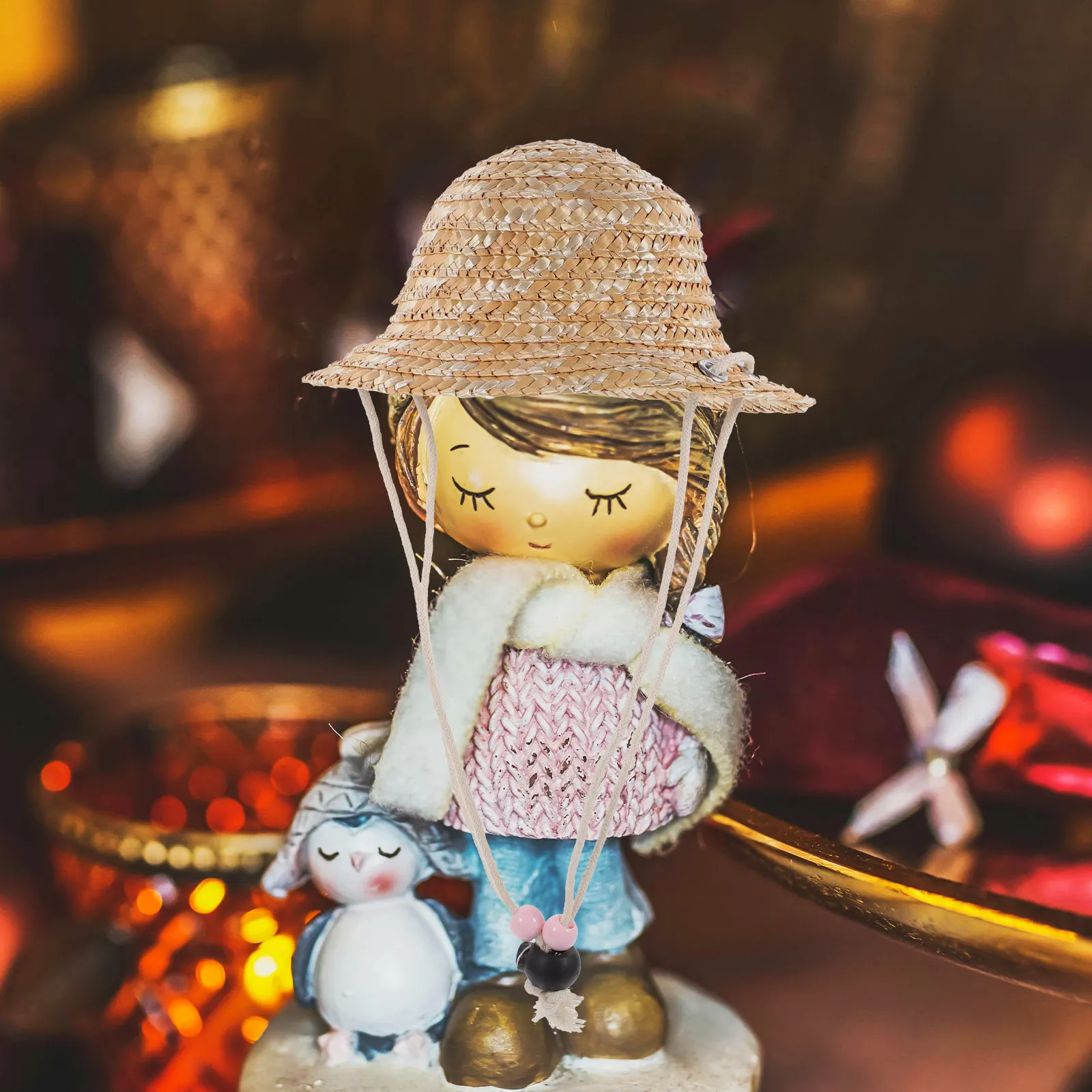 Miniatuur Geweven Strohoedje Fijne Handgeweven Kleine Hoed Decoratie voor Knutselen Scrapbooking Miniatuur Scènes Feestartikelen Huisdecoratie