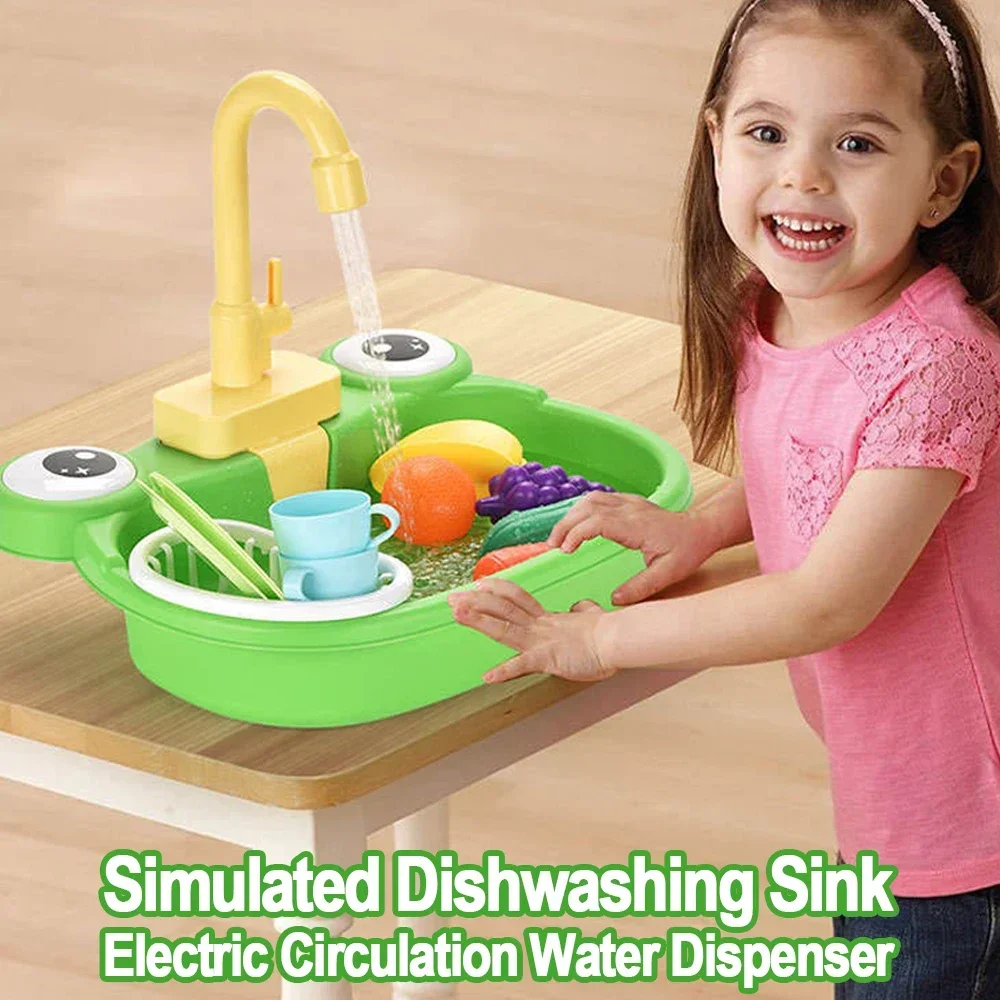 Lavello da cucina giocattoli finta gioca lavastoviglie elettrica Mini cucina cibo giocattolo per la casa Playset giochi di ruolo per bambini giocattoli per ragazze per bambini