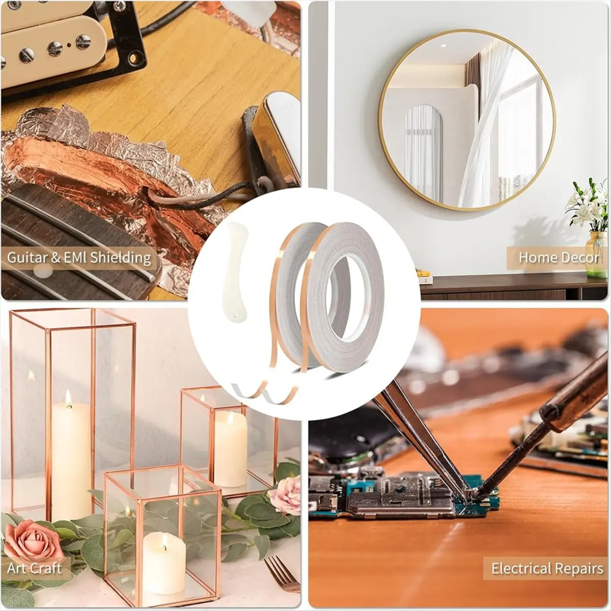 (ABYM) Copper Foil Tape, Conductive Copper Tape Copper Tape Conductive Adhesive for Stained Glass Supplies,Guita