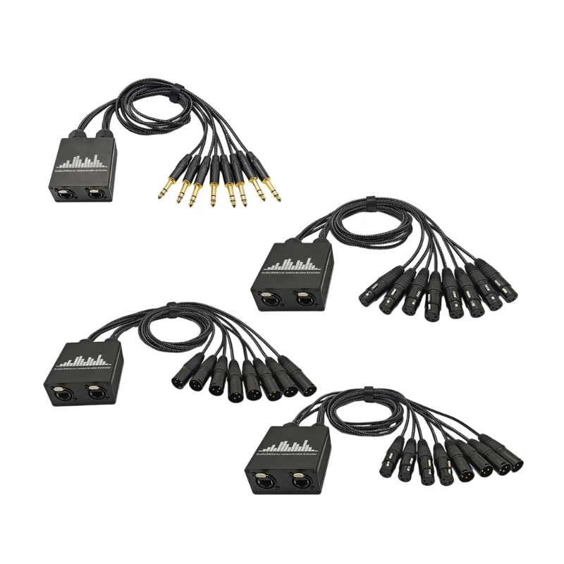 RJ45 to 8Channel 3Pin XLR Sound Cable Extender Networks Sound Extender Converter for Microphone Stage Speakers and