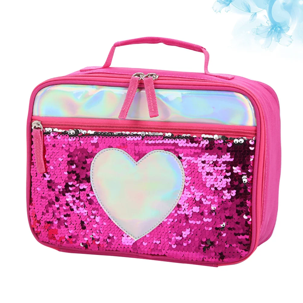 

Portable Insulation Lunch Bag Pink Aluminum Foil Meal Preservation Picnic Thermal Stylish Design for Men Women