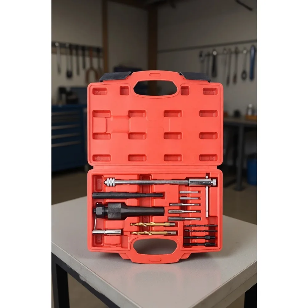 

16 Piece Glow Plug Removal Tool Set 8mm 10mm Damaged Extractor Kit for Cylinder Heads