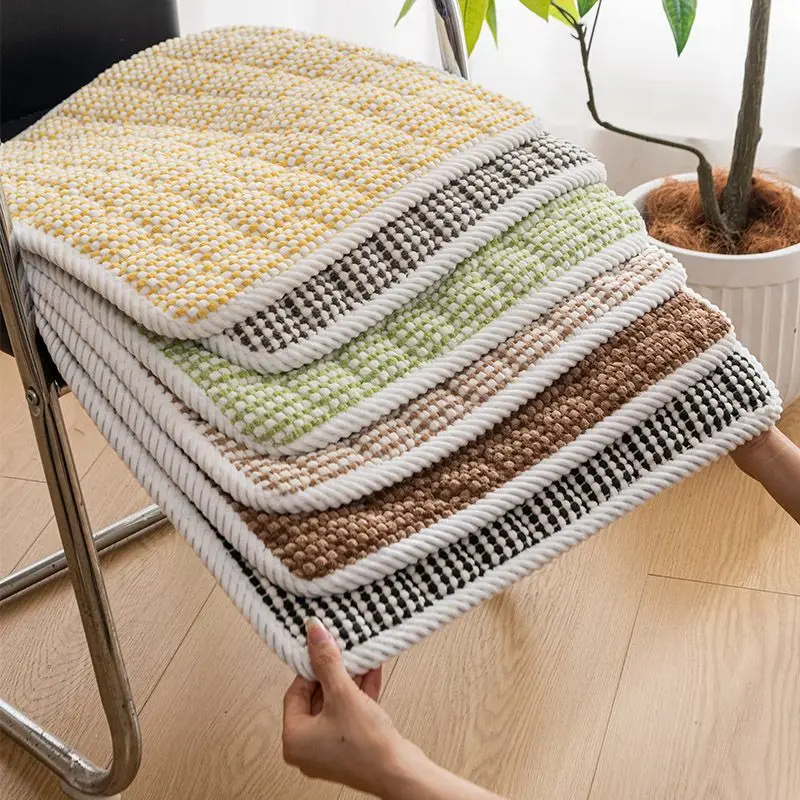 

French Style Four Season Cotton Linen Chair Cushion Dining Chair Mats Office Non Slip Computer Chair Stool Car Seat Cushions