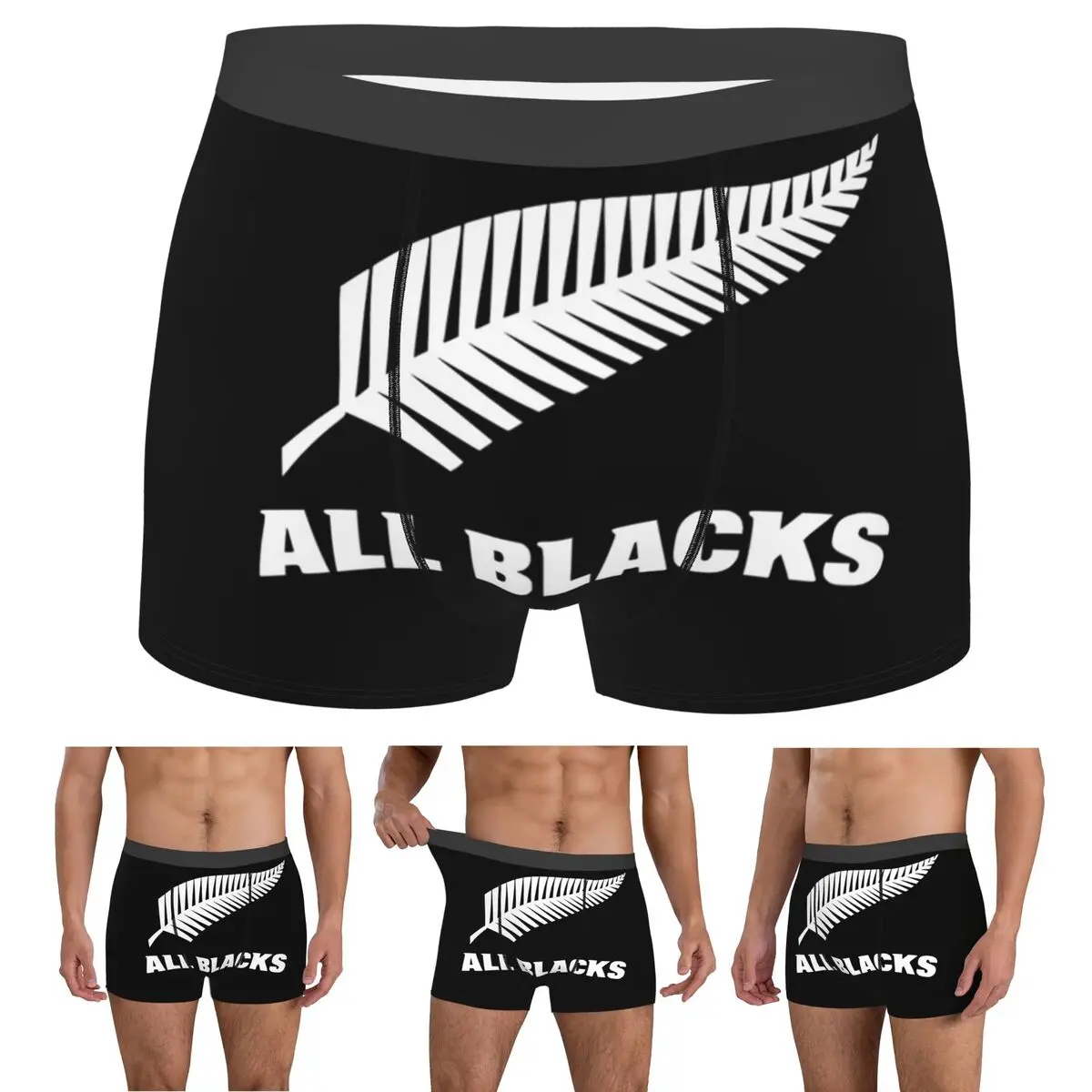 

Boxer Underpants Shorts All Blacks Rugby Hat Autumn Winter Panties Male Soft Underwear for Homme Man Boyfriend Gifts