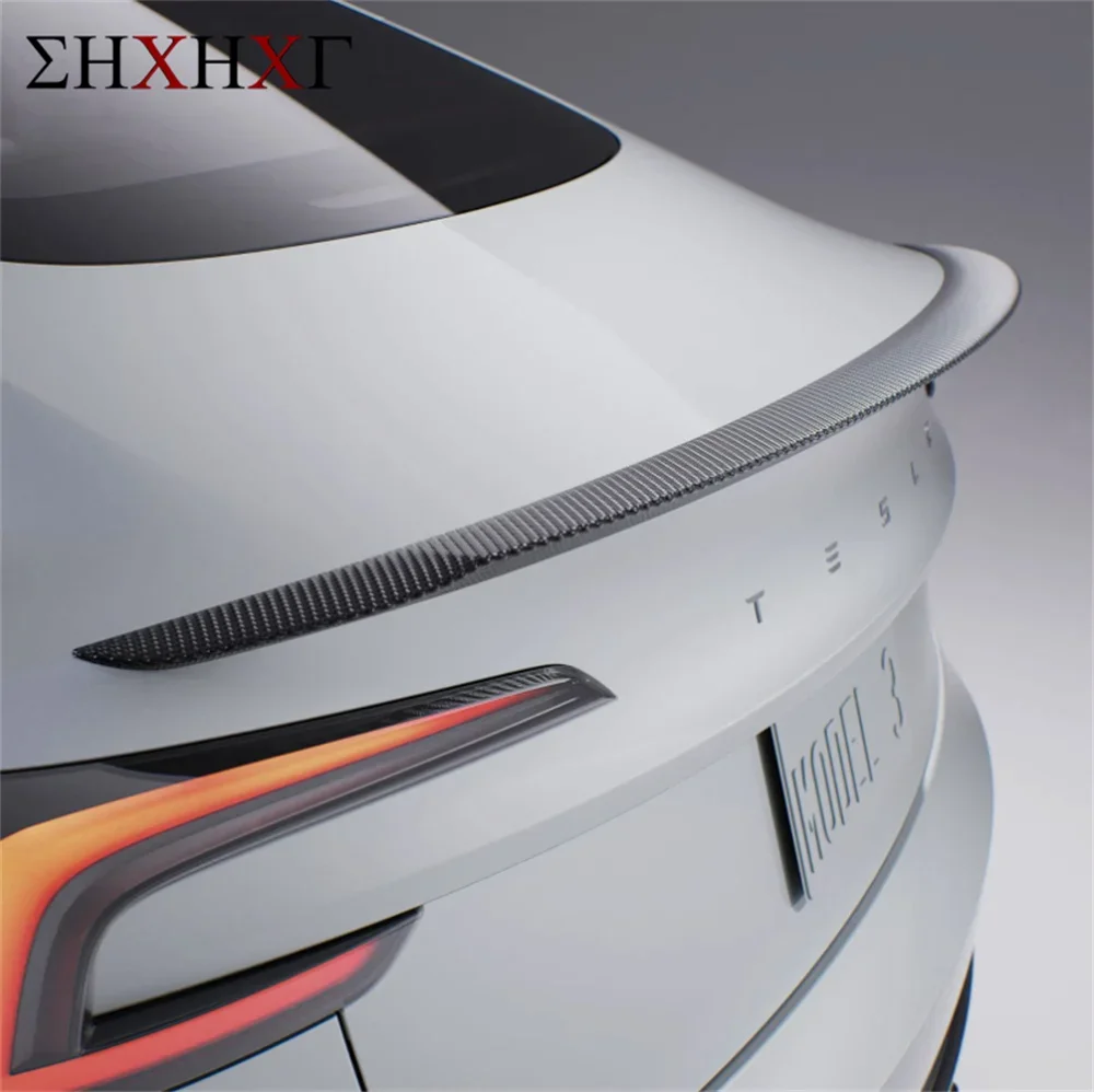 

NEW car styling OEM 2024 2025 2026 for Tesla Model 3 model y matte gloss black Carbon Fiber CF Rear Spoiler trunk wing