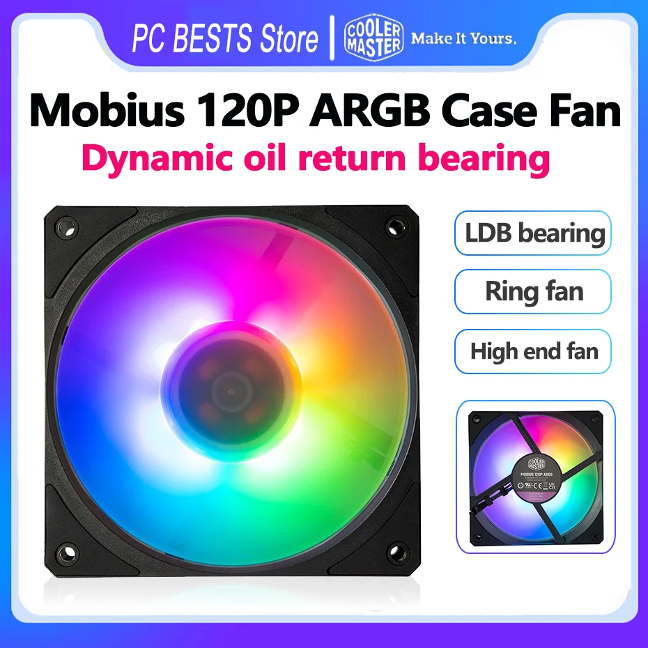 Cooler Master Mobius-fan Anel com Rolamento Ldb Ventilador Contas de Lâmpadas 120 mm Cpu Quiet 120 mm