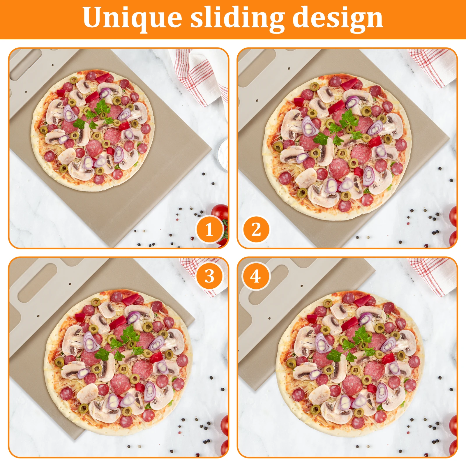 Pala per pizza in alluminio Made In Italy per forno a legna e pizzeria, pala per