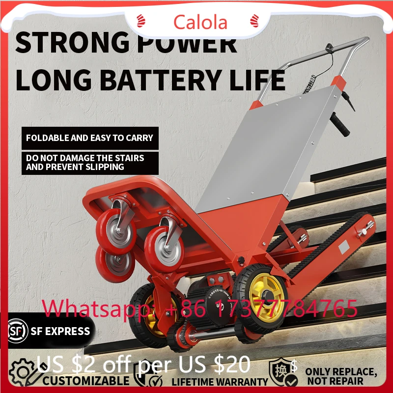 Multifunctional Folding Truck for Moving Goods, Electric Climbing Machine Fully Automatic Up and Down Stairs