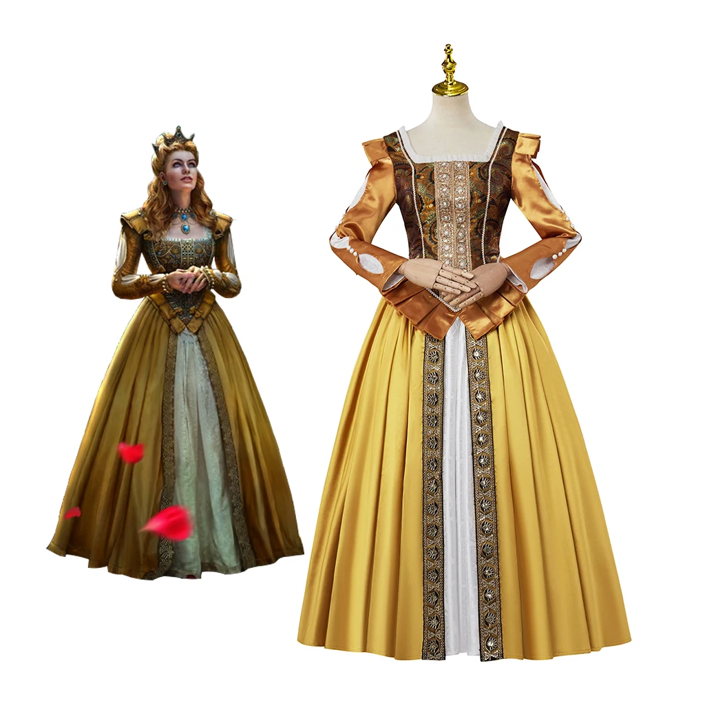 

Anna Henrietta Cosplay Costume Game Witch3 Lady Duchess Gold Dress Suit Female Halloween Carnival Party Roleplay Clothing