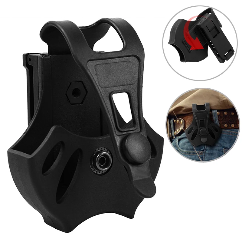 Universal Handcuffs Holster Shackles Cover 360° Rotation Cuffs Holder Waist Belt Clip Open Top Handcuff Case Outdoor Accessories