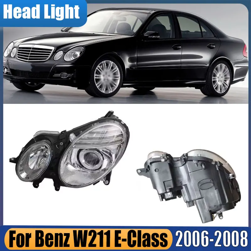 

Передний бампер с фарами для Mercedes-Benz W211 E-Class E200 E230 E280 2006-2008, ксеноновые/галогенные фары, корпус фары