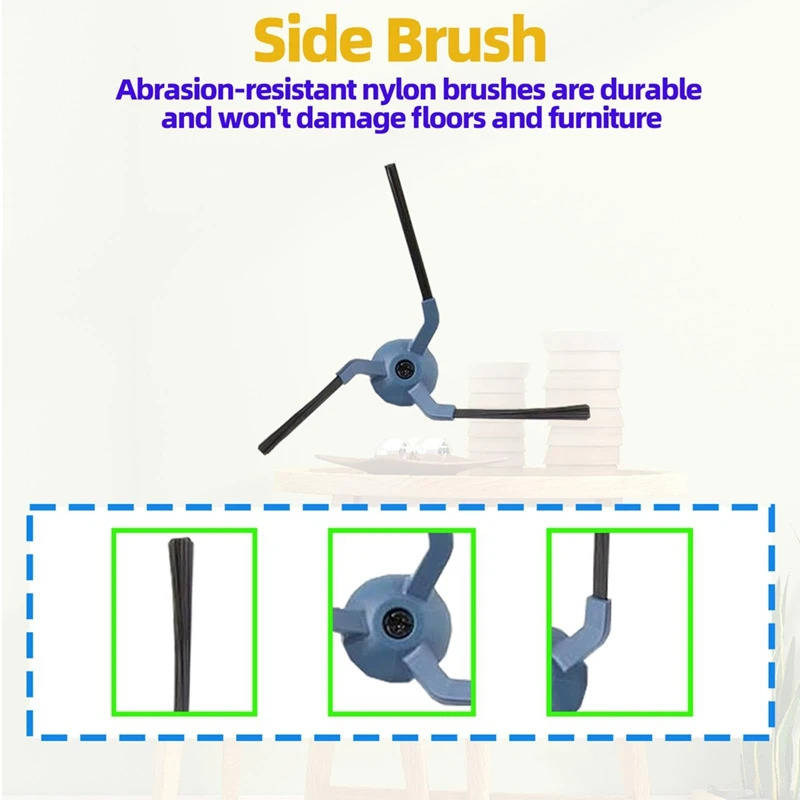 مجموعة ملحقات مكنسة كهربائية روبوت ، فرشاة دوارة ، فرش جانبية ، فلتر ، وسادة ممسحة ، أكياس غبار ، متوافقة مع Eufy X10 Pro ، Omni