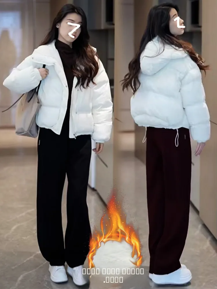 

Белая утепленная женская куртка-пуховик на осень-зиму, модная, утолщенная, с длинными рукавами, на молнии