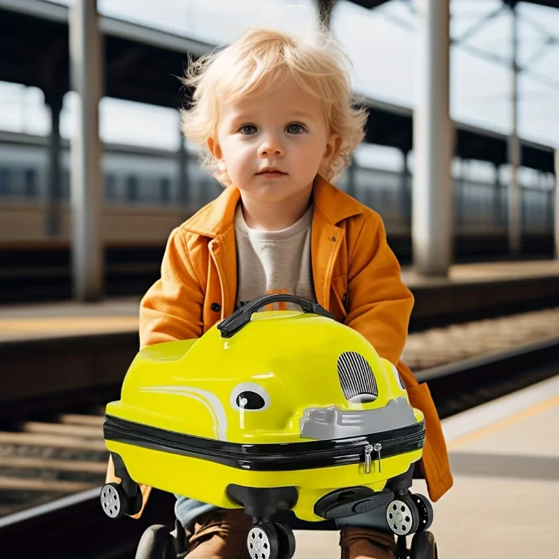 Детский чемодан с 20-дюймовым автомобилем и вращающимися колесами, вместимость 88,18 фунтов, корпус ПК из АБС-пластика, железная ручка, застежка-молния