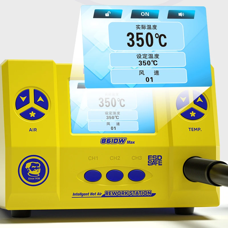 Soldador mecánico de pistola de aire caliente, 861DW Max para placa base de teléfono, estación de soldadura PCB, HD, LCD, herramienta de reparación de Turbo Doble