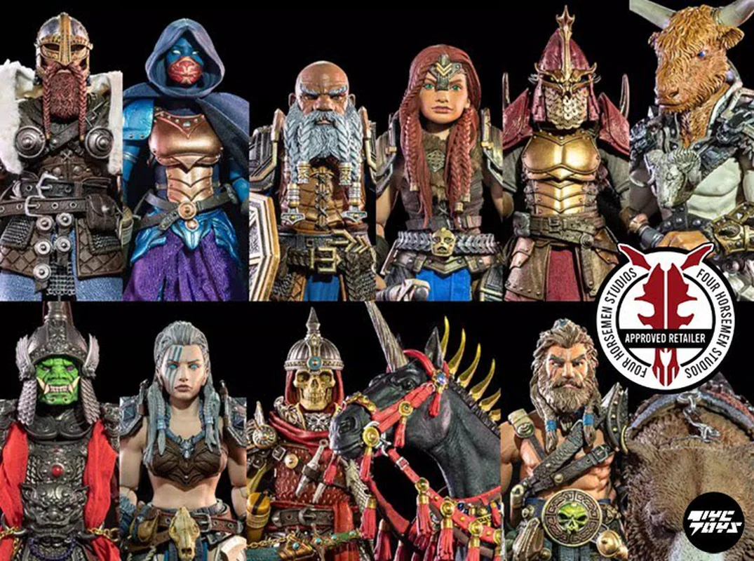 

Four Horsemen Studios Mythic Legions Bjorngar Wave - Conqueror Atreus & Pythar 7-Inch Fashion Trendy Collectible Display Models